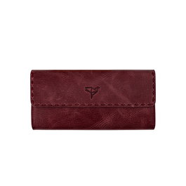 Zoozie Bags Cartera de Piel Auténtica para Mujer en Rojo Clarete, Elegante y Sofisticada, 19x10x2 cm